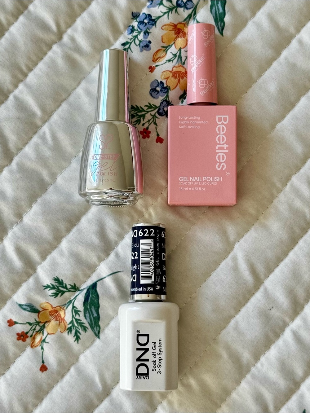 NWOT Set of 3 Gel Nail Polish, Pink Shades & Blue – DND, Beetles & Salon Perfect